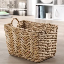 Panier haut en jacinthe d'eau - L46cm x H32 cm