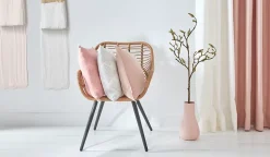 Panier ovale bicolore en corde Clara blanc et camel