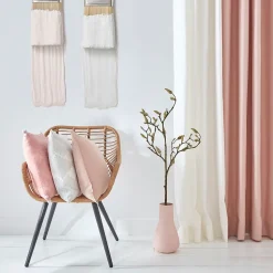 Panier ovale bicolore en corde Clara blanc et camel