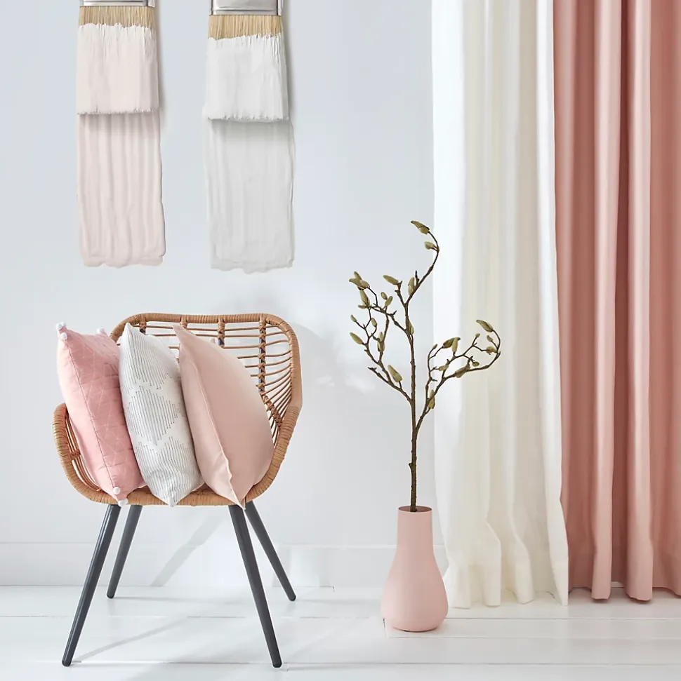 Panier ovale bicolore en corde Clara blanc et camel