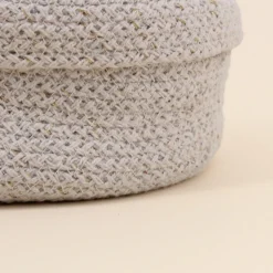 Panier ovale en coton avec couvercle 25x20cm