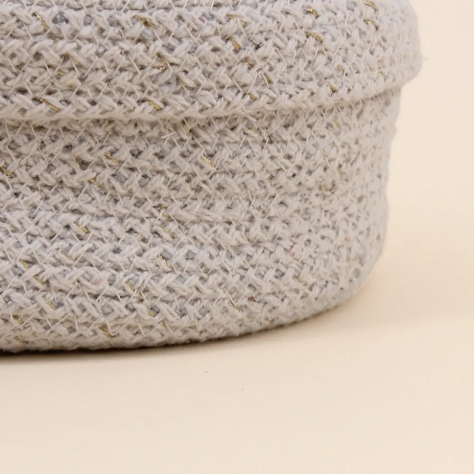 Panier ovale en coton avec couvercle 25x20cm