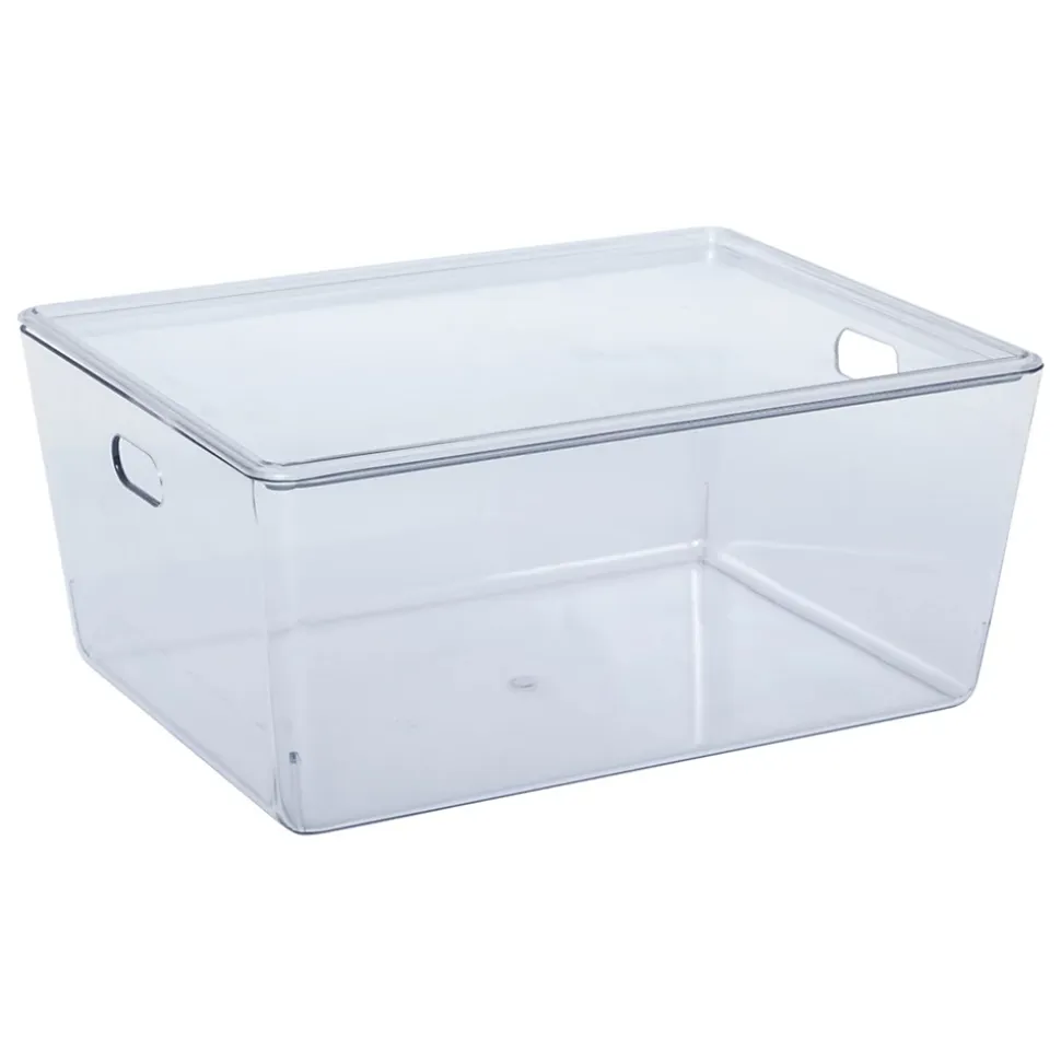 Panier rangement transparent avec couvercle Five Simply Smart Cleary 11L