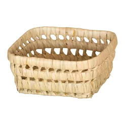 Panier rectangle en feuille de palmier (12x14 cm - Naturel)
