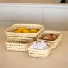 Panier rectangle en feuille de palmier (12x18 cm - Naturel)