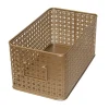 Panier rectangulaire en métal doré motif cannage taille M, Equipstore Création Met