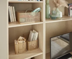 Panier rectangulaire en métal doré motif cannage taille M, Equipstore Création Met