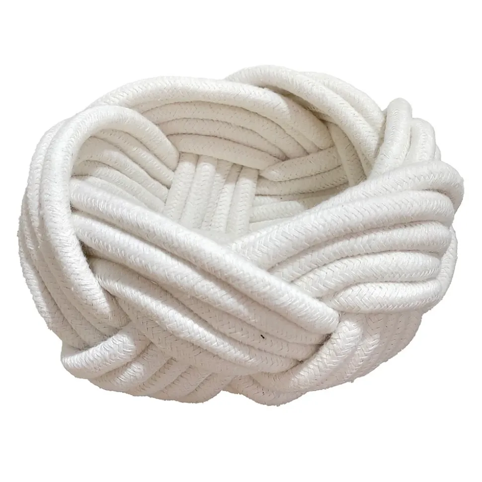 Panier rond beige en coton tissé et intissé Norasia