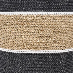 Panier rond D. 34 cm en jonc de mer et raphia - BOGO