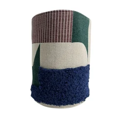 Panier rond multicolore en coton tissé Norasia