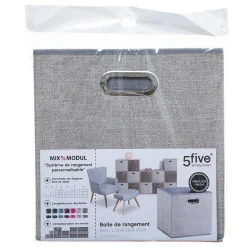 Panier tissu 31x31 cm Beige chiné Mix N' Modul - 5Five