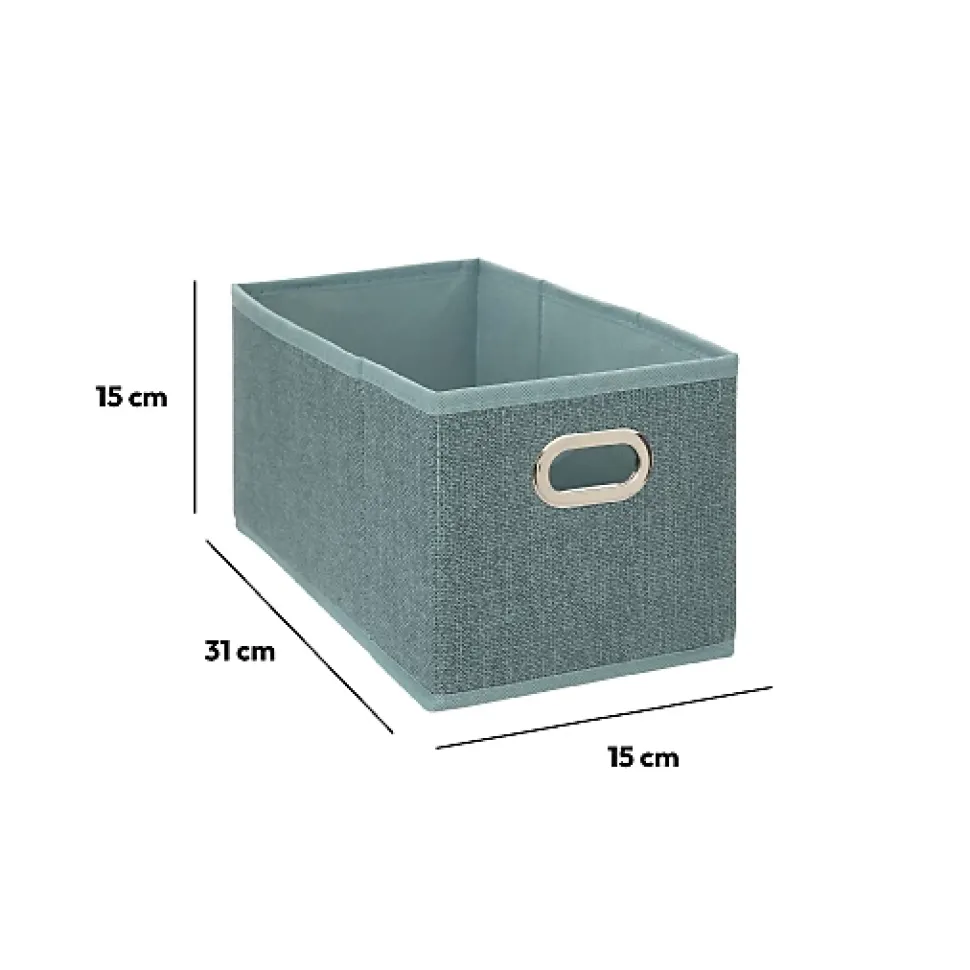 Panier tissu 15x31 cm Bleu pétrole chiné Mix N' Modul - 5Five