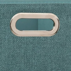 Panier tissu 31x31 cm Bleu pétrole Chiné Mix N' Modul - 5Five