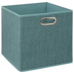 Panier tissu 31x31 cm Bleu pétrole Chiné Mix N' Modul - 5Five