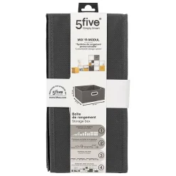 Panier tissu 31x15 cm Gris anthracite Mix N' Modul - 5Five