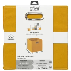 Panier tissu 31x31 cm Jaune moutarde Mix N' Modul - 5Five
