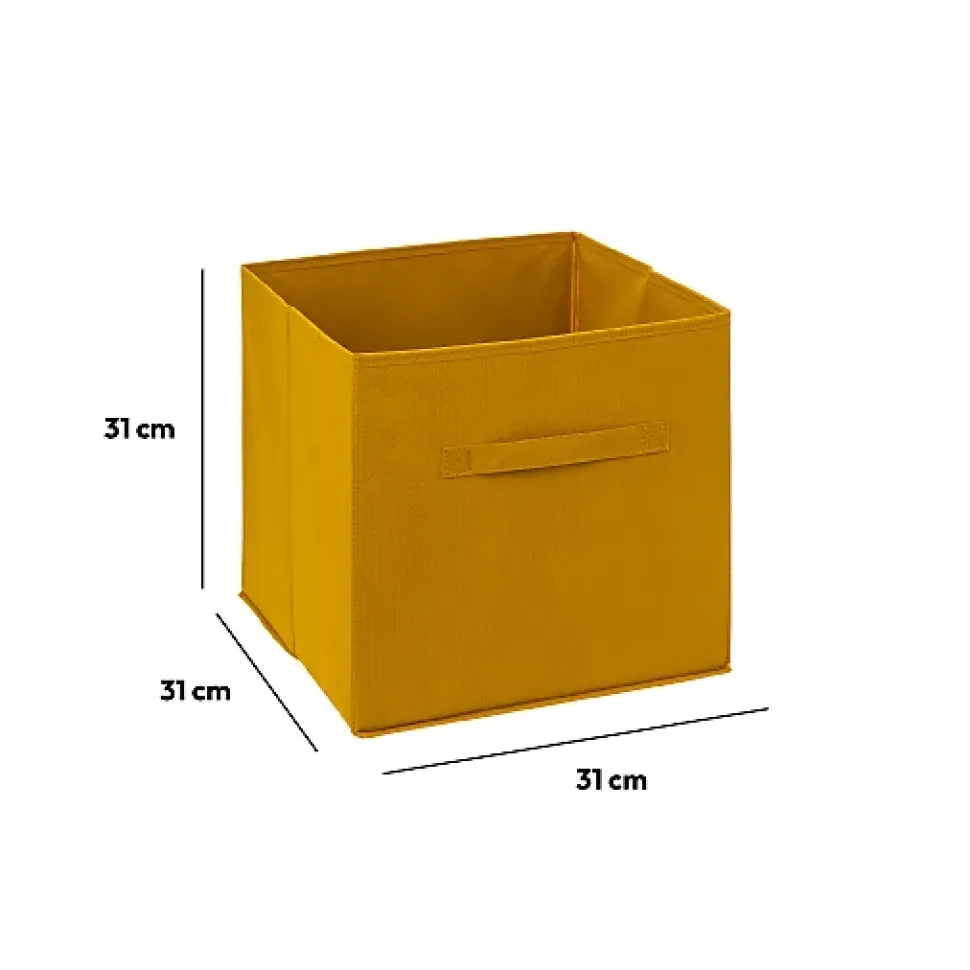 Panier tissu 31x31 cm Jaune moutarde Mix N' Modul - 5Five