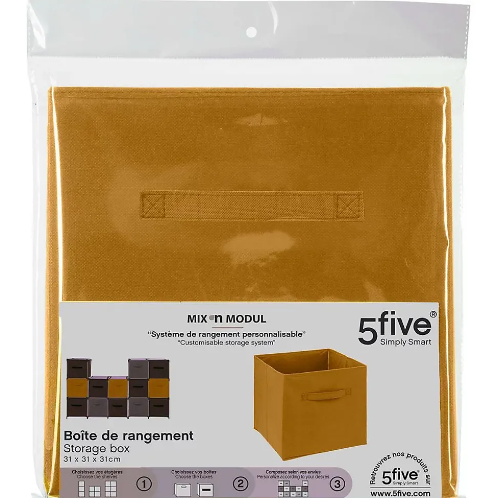 Panier tissu 31x31 cm Jaune moutarde Mix N' Modul - 5Five