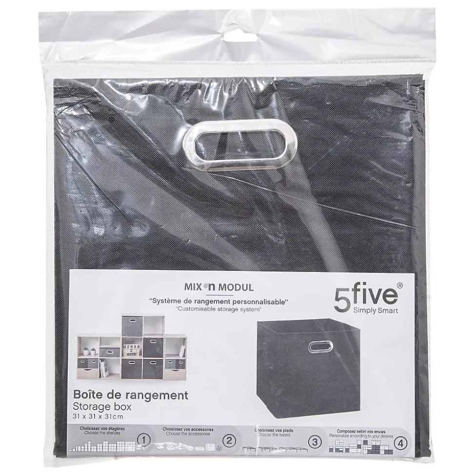 Panier tissu 31x31 cm Noir Mix N' Modul - 5Five