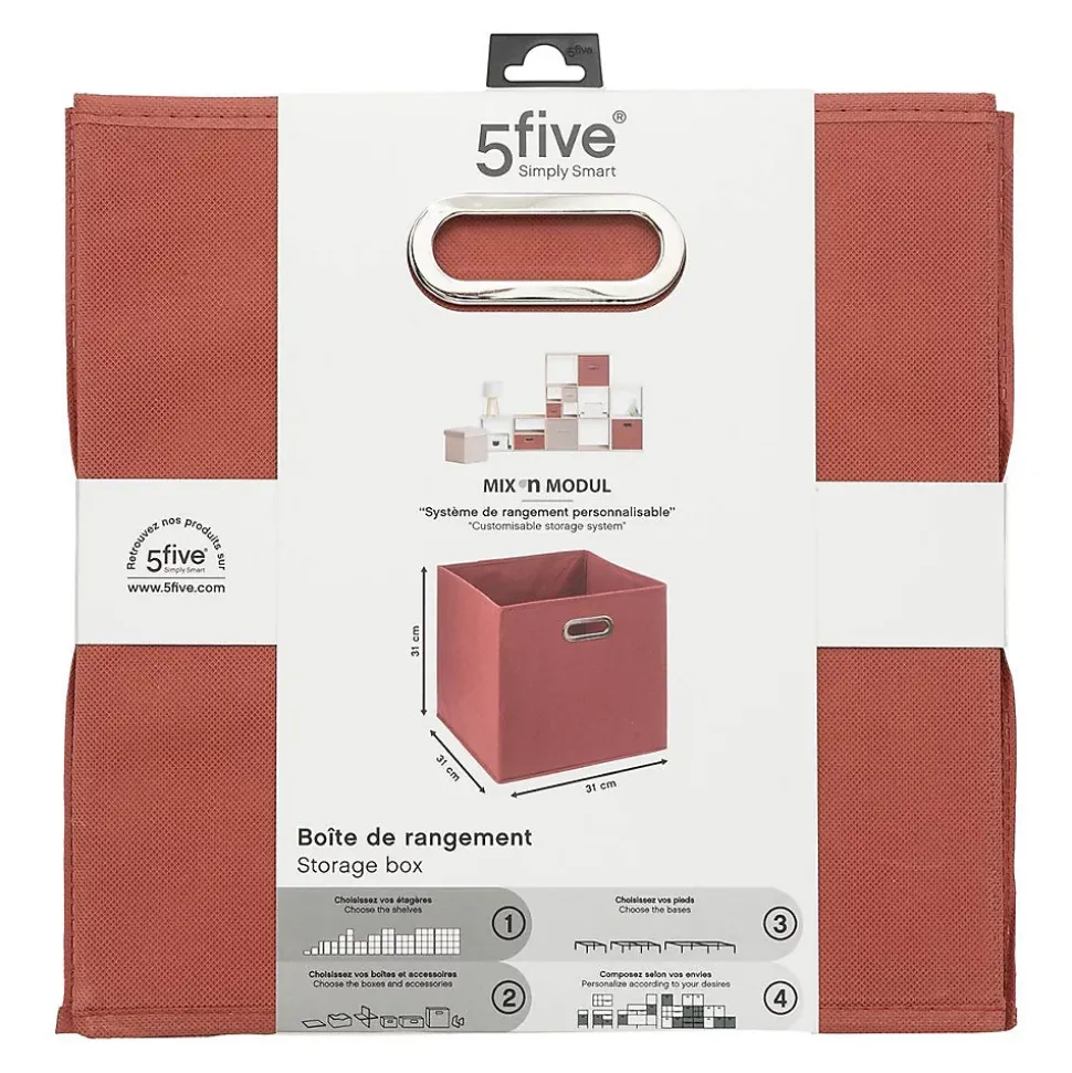 Panier tissu 31x31 cm Terre de sienne Mix N' Modul - 5Five