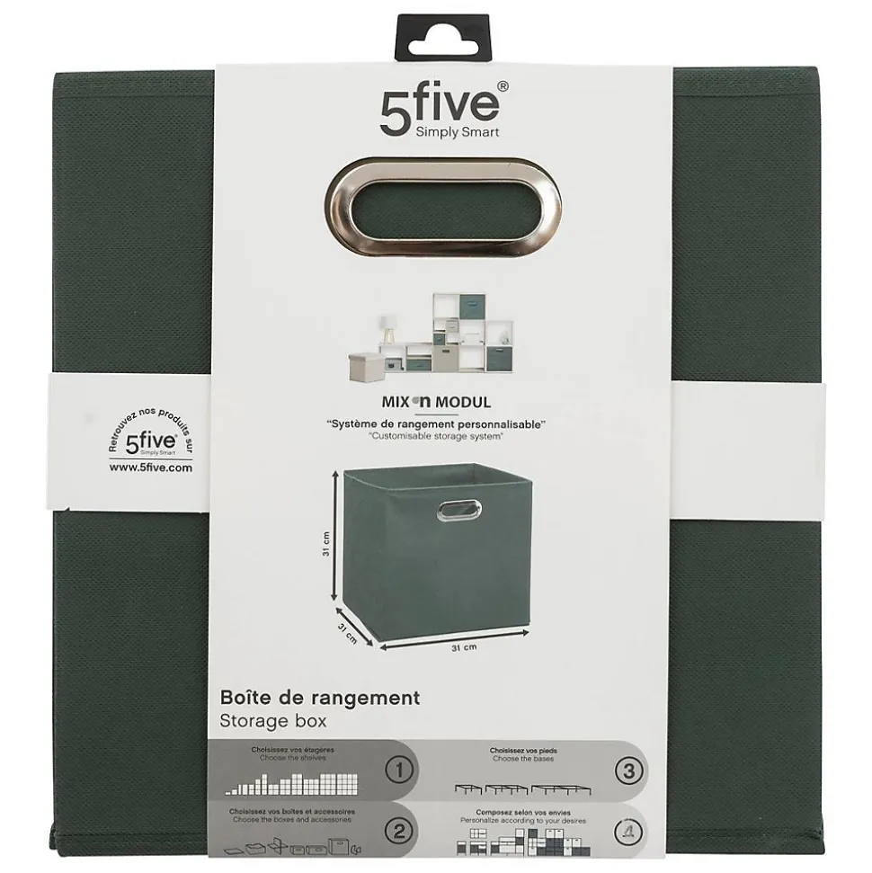 Panier tissu 31x31 cm Vert Kaki Mix N' Modul - 5Five