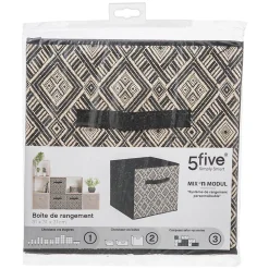 Panier tissu 31x31cm motif noir/blanc Mix N' Modul - 5Five