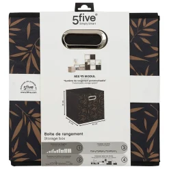 Panier tissu 31x31cm noir avec motifs Mix 'n Modul - 5Five