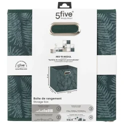 Panier tissu 31x31cm vert avec motifs Mix 'n Modul - 5Five