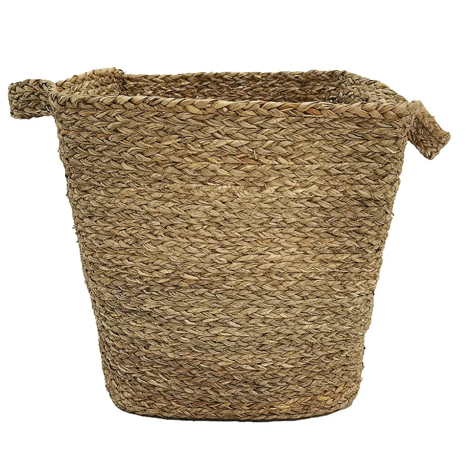 Panier trapèze en fibres naturelles Ornami avec poignées