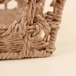 Panier tressé naturel avec poignées 30x30cm