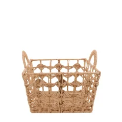 Panier tressé naturel avec poignées 30x30cm