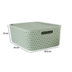 Panier Tressy en plastique sauge 15L - Vert olive- 5five