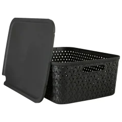 Panier Tressy en plastique noir 15L - Noir- 5five