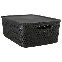 Panier Tressy en plastique noir 15L - Noir- 5five
