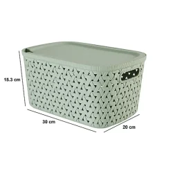 Panier Tressy en plastique sauge 6,7L - Vert olive- 5five