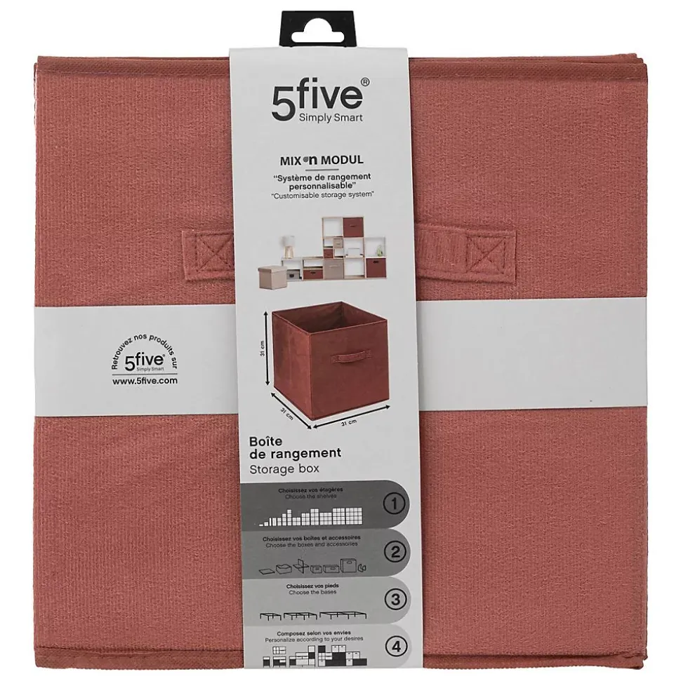 Panier velours 31x31 cm Terre de sienne Mix N' Modul - 5Five