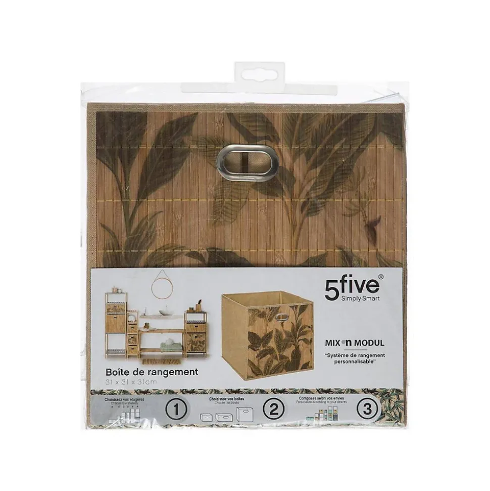 Panier 31x31cm Latte bambou motif Mix N' Modul - 5Five