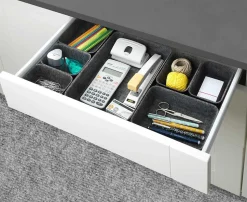 Paniers de rangement en feutre gris, 7 pièces
