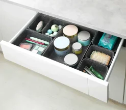 Paniers de rangement en feutre gris, 7 pièces