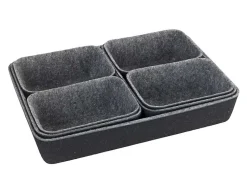 Paniers de rangement en feutre gris, 7 pièces