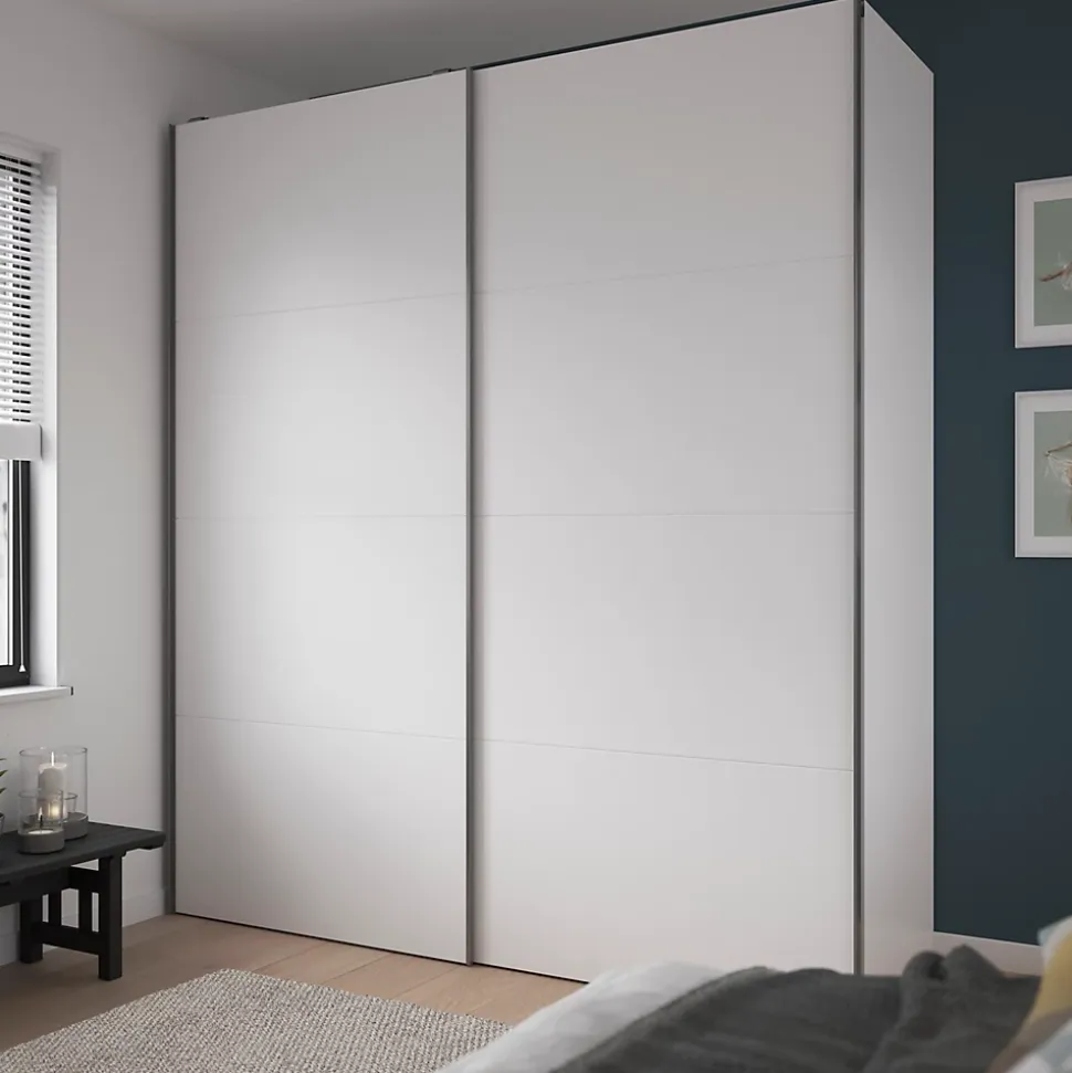 Panneau de portes coulissante blanc GoodHome Atomia H.56 x L.73,7 cm vendu par 3 pièces
