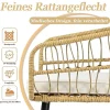 Parasol Double avec Manivelle, 440x270x250 cm, Métal, Crème, pour Terrasse
