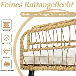 Parasol Double avec Manivelle, 440x270x250 cm, Métal, Crème, pour Terrasse