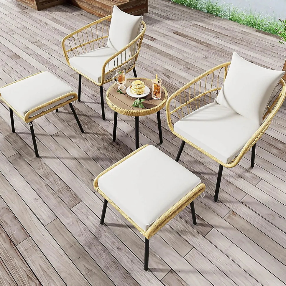 Parasol Double avec Manivelle, 440x270x250 cm, Métal, Crème, pour Terrasse