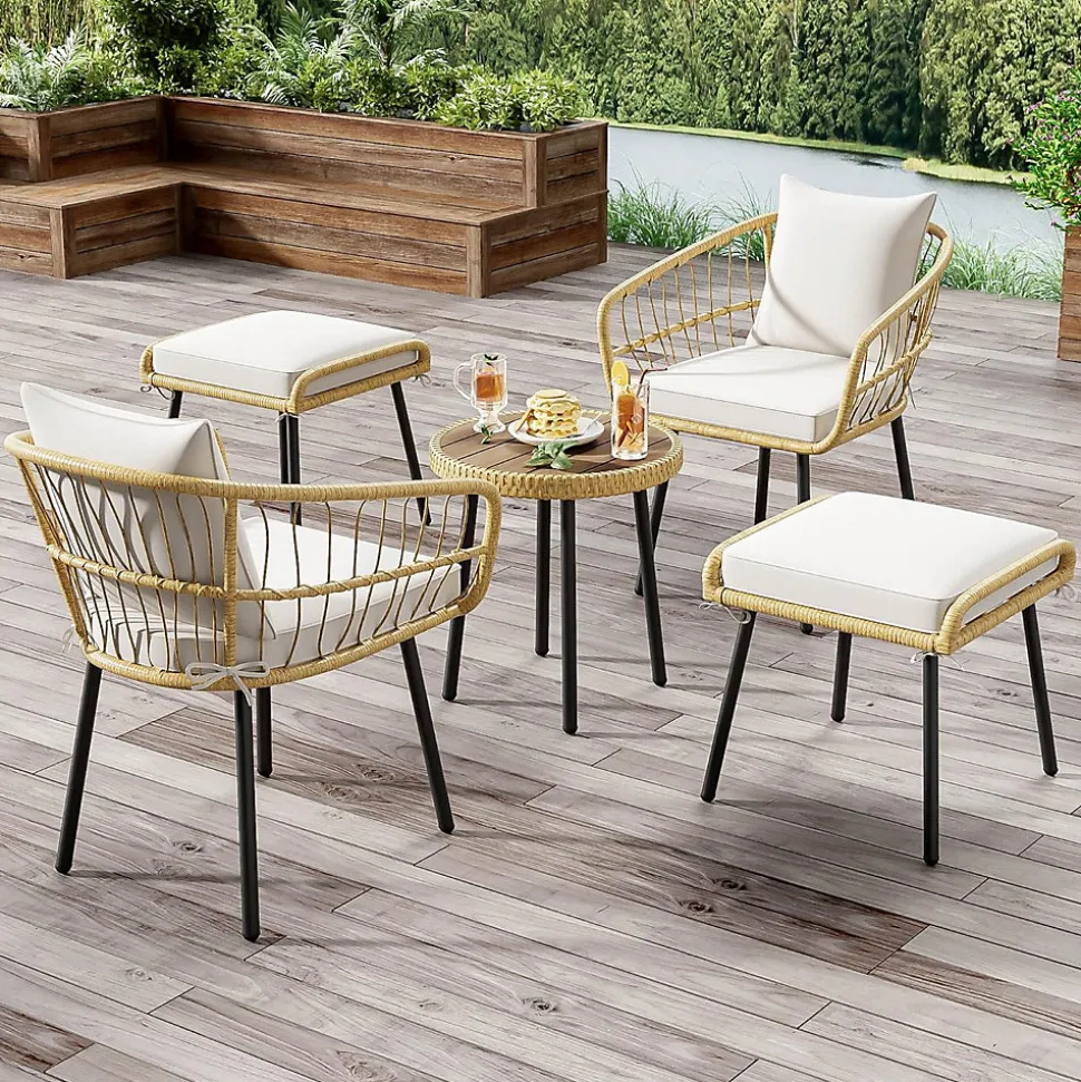 Parasol Double avec Manivelle, 440x270x250 cm, Métal, Crème, pour Terrasse