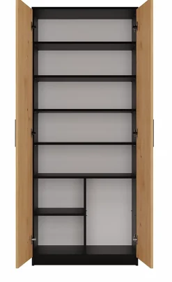 PARLA - Armoire moderne 6 étagères - 180x74x35cm - Meuble de rangement - Armoire bureau