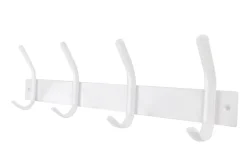 Patère en acier blanc à fixer 4 têtes