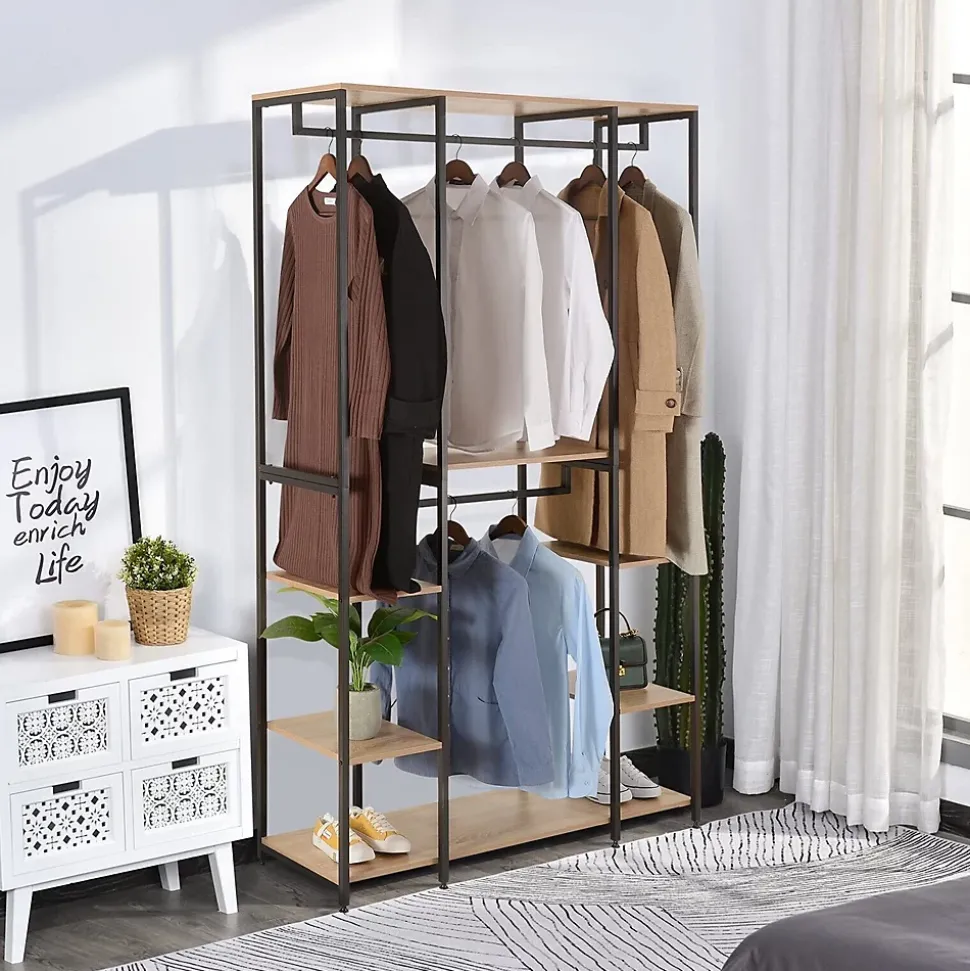 Penderie Bois + Acier Dressing Chambre 201 cm