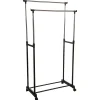 Penderie double portant mobile - 84 x H. 96/170 cm