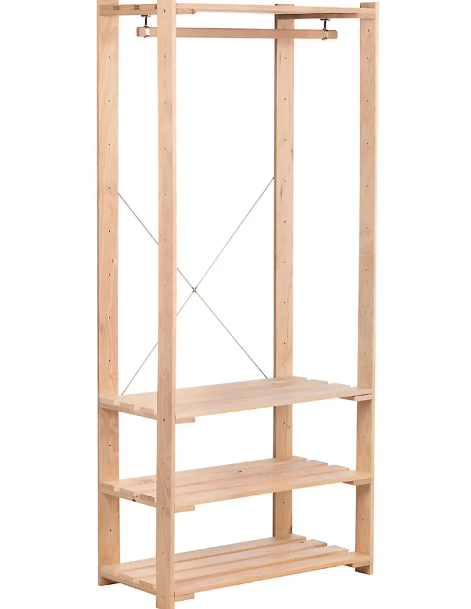 Penderie en bois NOVA, 76,5x38,5x174,5cm, Pin massif